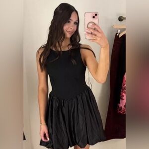 Anthropologie | Maeve bubble hem black mini dress size M